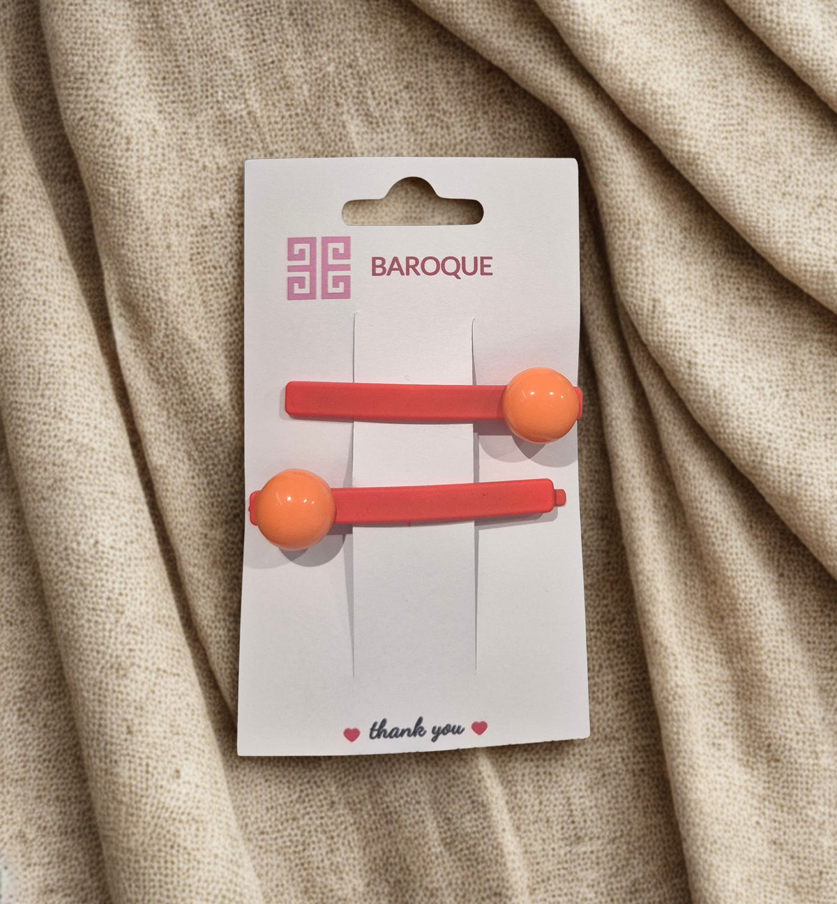 Orange Dot Hair Clips