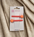 Orange Dot Hair Clips