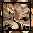 Chocolate Cheesecake silk scarf: long swirling curves of brown, cream and peach